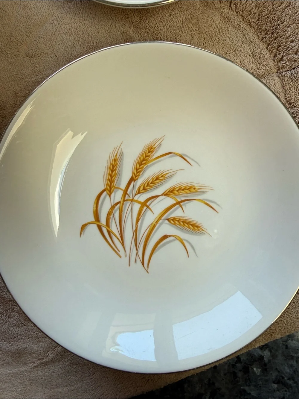 Golden Wheat Plate & Saucers